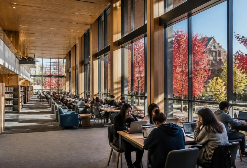 Biblioteca de un colegio canadiense